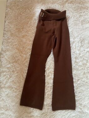 EUC Dark Brown Fold-Over Knit Lounge Pants, Size S